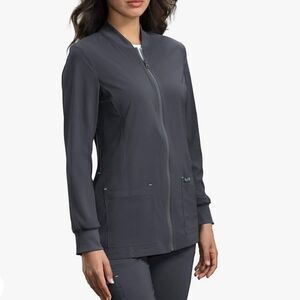 KOI Basics Andrea 450 Wm’s Sz Med Charcoal Gray Full Zip Classic Fit Jacket